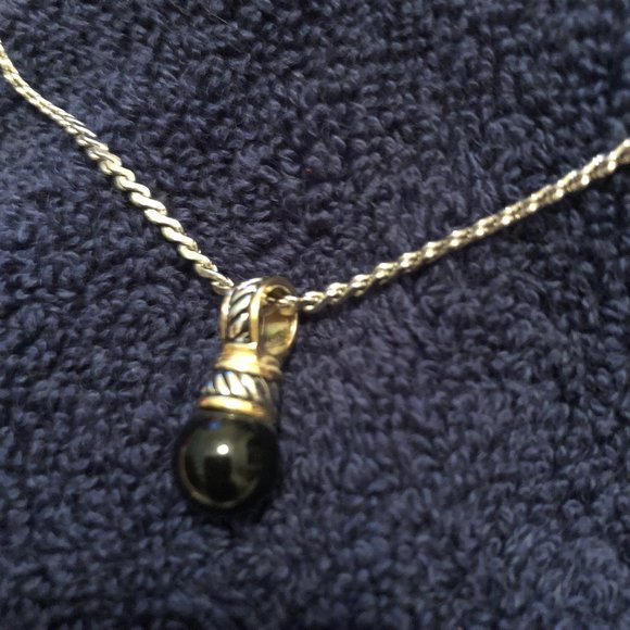 Brighton silver/gold onyx ball jewelry set - Picture 3 of 15